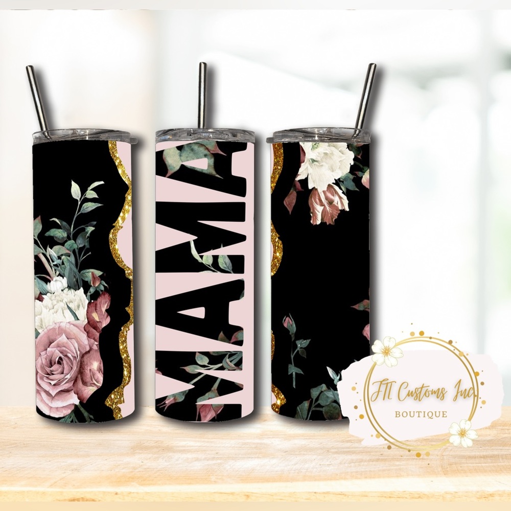Mama Pink and Black Floral